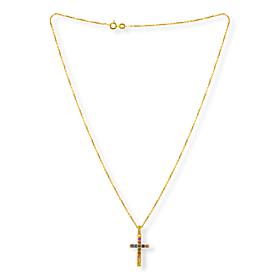 House of Ellure Sterling Silver Choice of Sapphire Cross Necklace