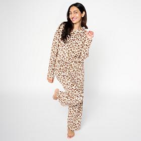 HUE 2-piece Waffle Knit Top and Pant Sleep Set