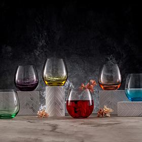 Hue 6-pc. Colored Stemless 15 oz. Wine Glasses 