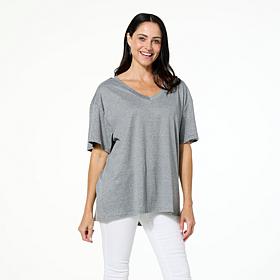 HUE All-Day Comfy Knit Oversized Boyfriend Tee