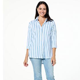 HUE Spring Button-Down Nap Shirt