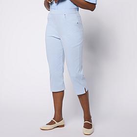 Hue Spring Stripe Pull-On Pedal Pusher Pant