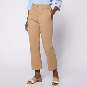 HUE Stretch Chino Flared Leg Skimmer Pant