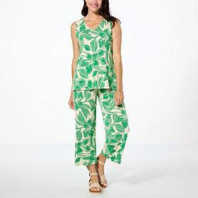 IMAN Global Chic 2-piece Runway Jersey Knit Tank & Crop Pant Set