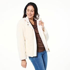 IMAN Global Chic Reversible Faux Fur to Faux Leather Jacket