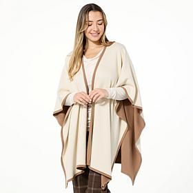 IMAN Global Chic Sweater Knit Open Front Wrap Poncho