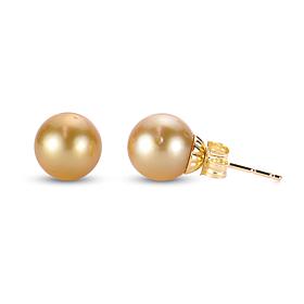 Imperial Pearls 14K Gold 8-9mm Cultured Golden South Sea Pearl Studs