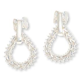 Imperial Silver Diamond-Cut Wheat Chain Pear Drop Earrings