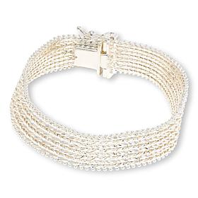 Imperial Silver Diamond-Cut Wheat Pattern 8-Row Bracelet