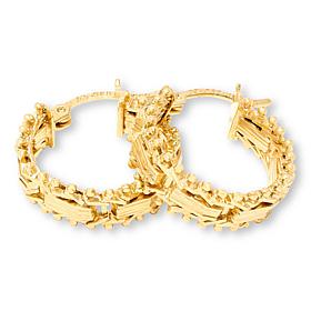 Imperial Silver Mirror Design Diamond-Cut 1/2" Hoop Earrings