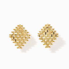 Imperial Silver Satin Lame' Diamond-Cut Earrings
