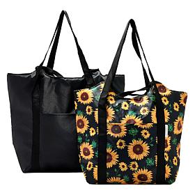 Improvements 2-piece Zippered Insulated Market Totes Set