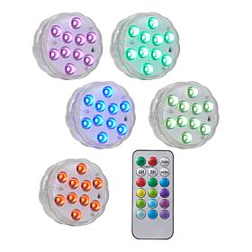 Improvements Color Changing Disk Lights 5-pack with Remote