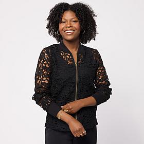 In Earnest Lace Baseball Jacket