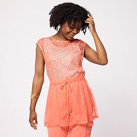 In Earnest Lace Swing Peplum Top