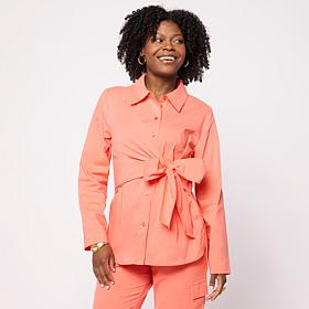 In Earnest Oxford Tie-Front Shirt