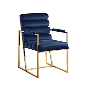 Inspired Home Dalia Velvet Dining Chair with Gold Frame, Grey