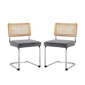 Inspired Home Marquis Dining Chair with Velvet Padded Seat, Black