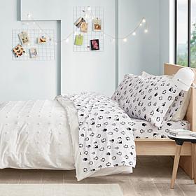 Intelligent Design Cotton Flannel Twin XL Sheet Set - Blue Penguins