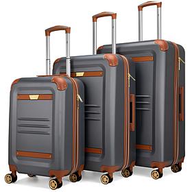 ITALIA Vintage 3 Piece Expandable Retro Luggage Set