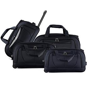 IZOD Carol 4pc Lightweight Rolling Duffel Bag w/Telescopic Handle