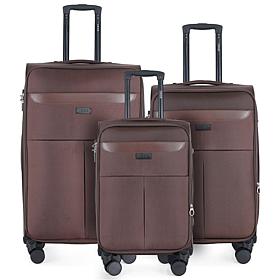 IZOD Liam 3pc  Expandable Softside Luggage Set with Spinners & Lock