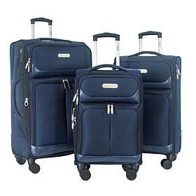 IZOD Ocean 3pc Expandable Luggage Set w/Spinner Wheels & Lock
