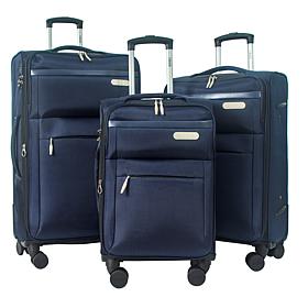 IZOD River 3pc Expandable Luggage Set w/Spinner Wheels & Lock