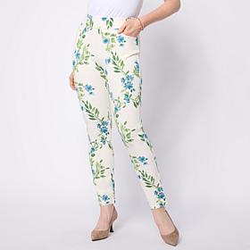 Jaclyn Smith Ankle Pull On Ponte Pant with Side Slits