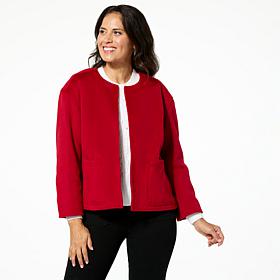 Jaclyn Smith Brushed Open Front Jacket