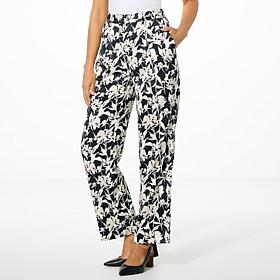 Jaclyn Smith Floral Jacquard Pleated Pant