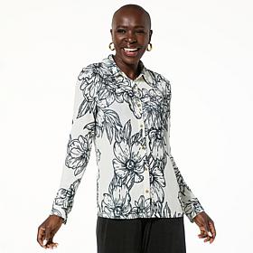 Jaclyn Smith Knit Button-Front Shirt