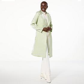 Jaclyn Smith Metallic Belted Trench Coat