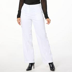 Jaclyn Smith Pintucked Wide Leg Trouser Pant