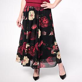 Jaclyn Smith Printed Pull-On Seamed Detail Skirt