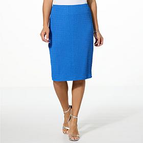 Jaclyn Smith Pucker Knit Pull-On Pencil Skirt
