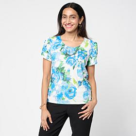 Jaclyn Smith Scoop-Neck Tulip Sleeve Knit Tee