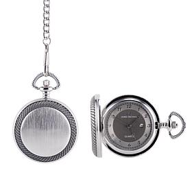 James Michael Men's Quartz Pocket Watch with Photo Frame and Date