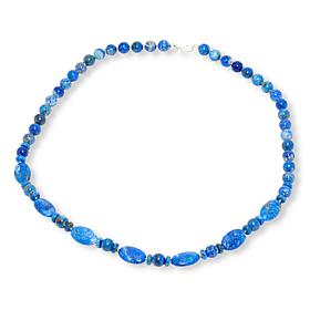 Jay King 32" Denim Lapis Sterling Silver Beaded Necklace