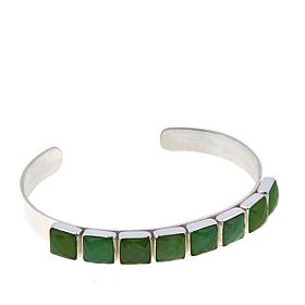 Jay King 8-Stone Chrysoprase Sterling Silver Cuff Bracelet