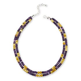 Jay King Amethyst and Yellow Opal Bead 2-Strand 18" Necklace