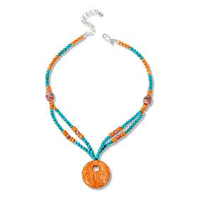 Jay King Azure Peaks Turquoise and Spiny Oyster Shell 18" Necklace