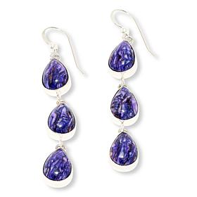 Jay King Composite Purple Spiny Oyster Sterling Silver Drop Earrings