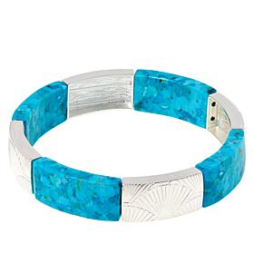 Jay King Compressed Turquoise Bangle-Style Stretch Bracelet