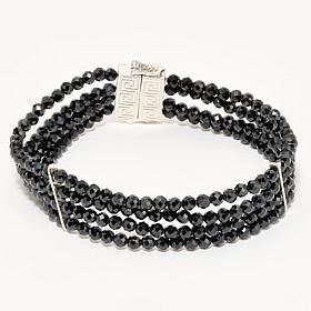 Jay King Faceted Black Spinel Bead Magnetic Clasp Bracelet