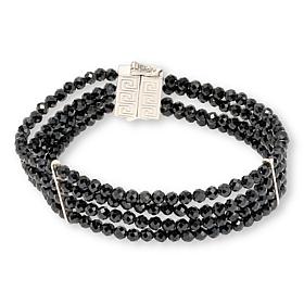 Jay King Faceted Black Spinel Bead Magnetic Clasp Bracelet