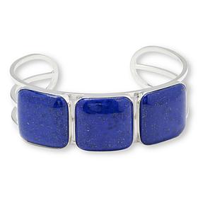 Jay King Gallery Collection Lapis Sterling Silver 3-Stone Cuff