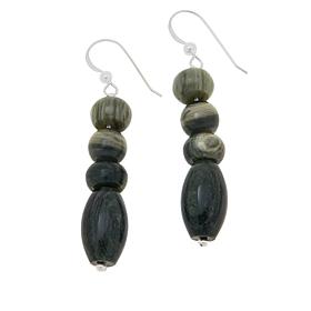 Jay King Green Dragon Mountain Stone Bead Drop Earrings