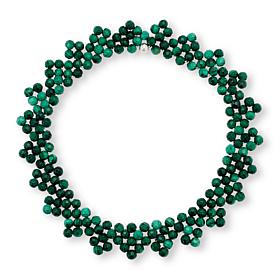 Jay King Green Malachite Bead Woven Stretch Bracelet