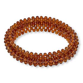 Jay King Hessonite Garnet Bead Woven Stretch Bracelet